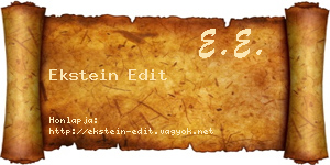 Ekstein Edit névjegykártya